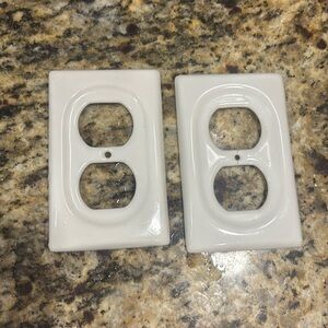 Set of 2 ceramic outlet covers | vintage | farmhouse | cottage core